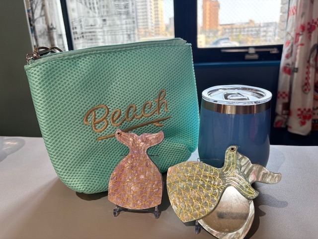 コンパクトミラー ハンドミラー マーメイド 人魚 手鏡  [カラー: ミントグリーン]