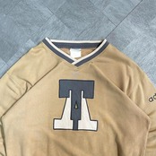 【最高配色】アディダス Vネック スウェット 80s 銀タグ 刺繍 ゆるだぼ