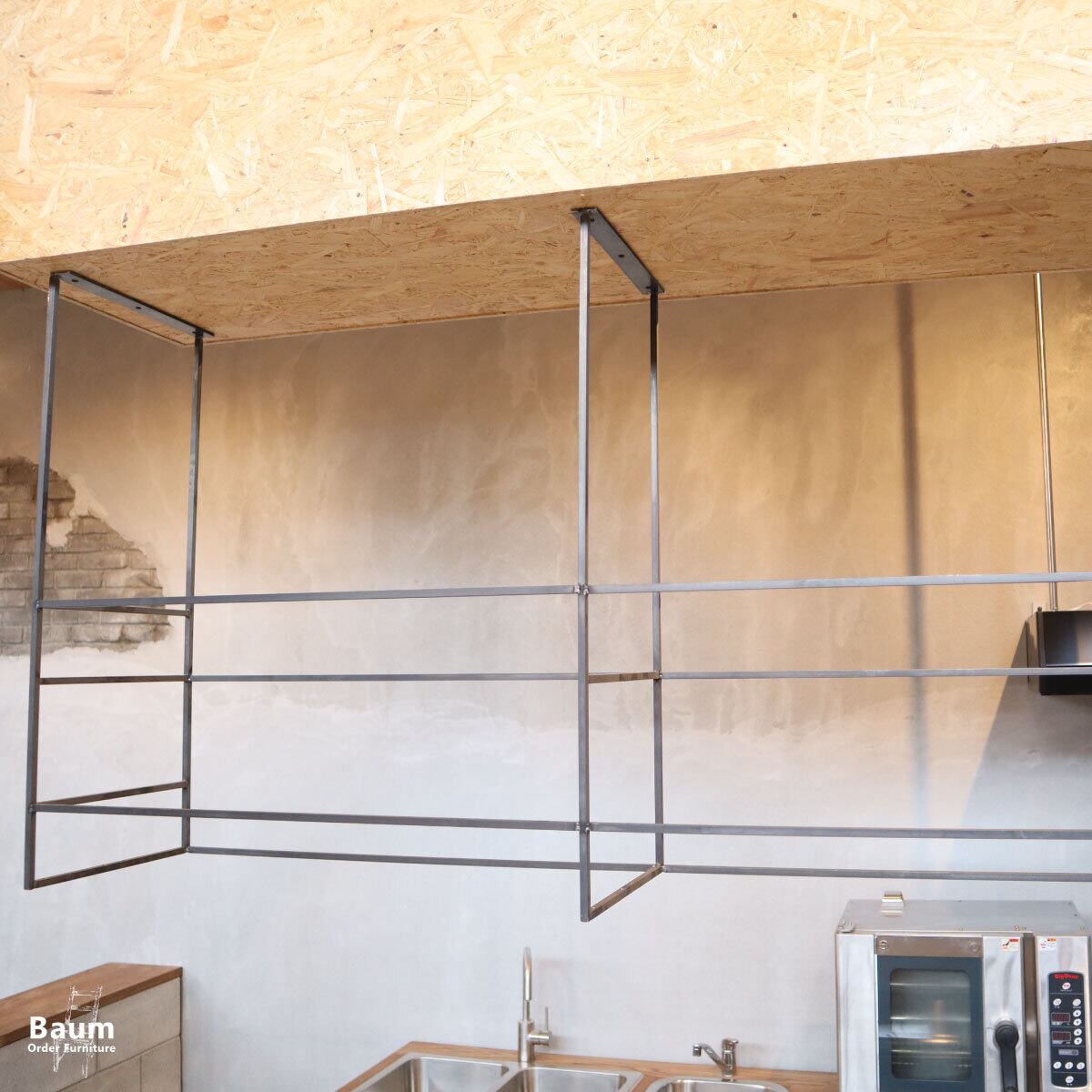 溶接工が作ったアイアンシェルフ ハンギングシェルフ 吊り棚 壁面取付可能