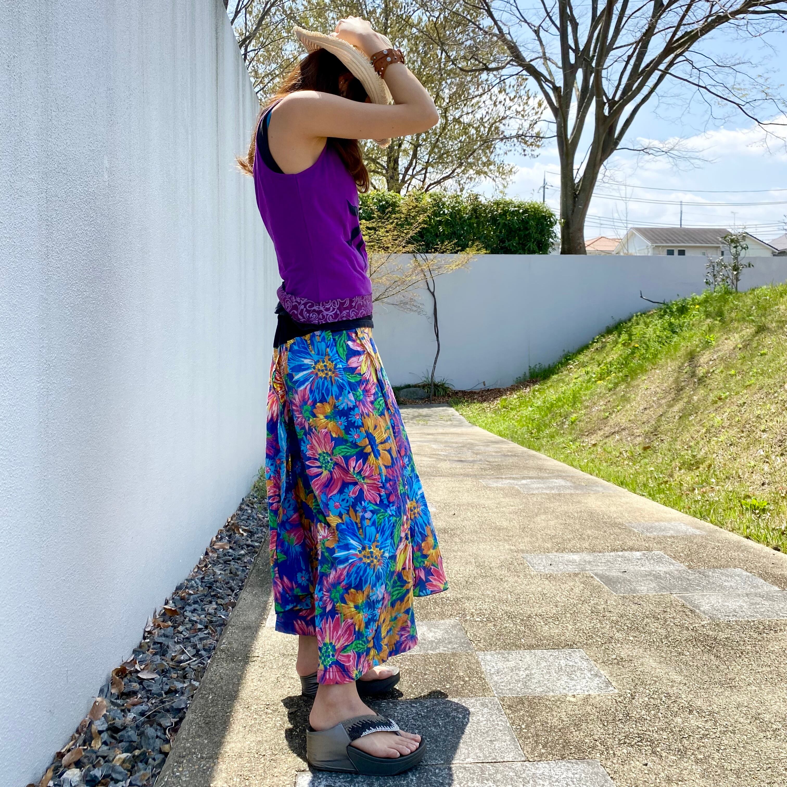 花柄スカート風パンツ アジアン雑貨ルチュ