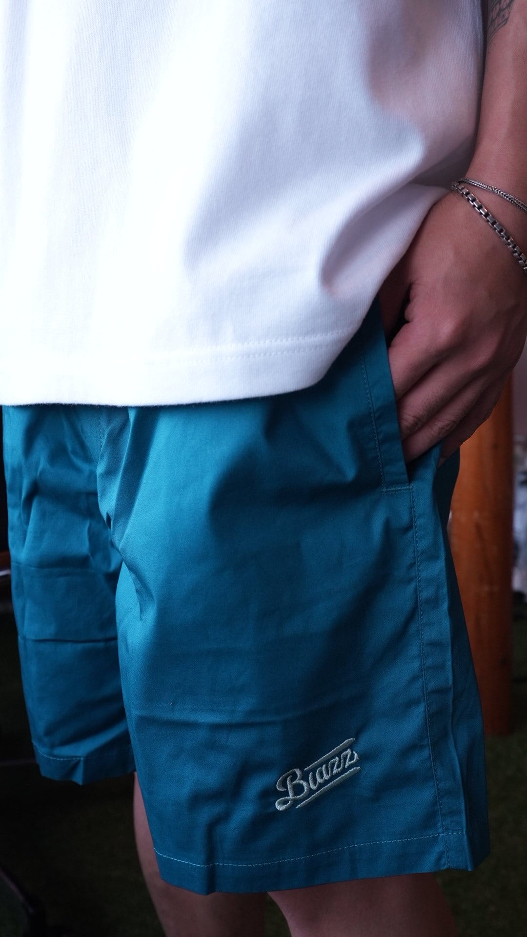 Logo Light Weight Shorts [BLUEGREEN] | blazz works