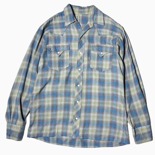 Vintage 60~70's Rayon Check Western Shirt