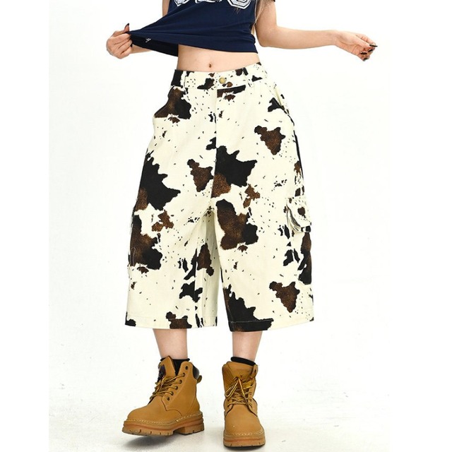 cow pattern cropped pants　カウパターンクロップドパンツ　J1812