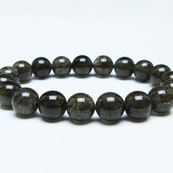 ブラックルチルクォーツ ブレスレット 11mm ブラックトルマリン トルマリネイテッドクォーツ 一点物 メール便可 [M便 1/10] 111-47029