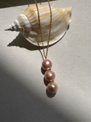 コンボミックスカラー〈淡水真珠バロックパール〉ラインネックレス