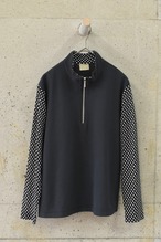 Half-zip sleeve polka dot top