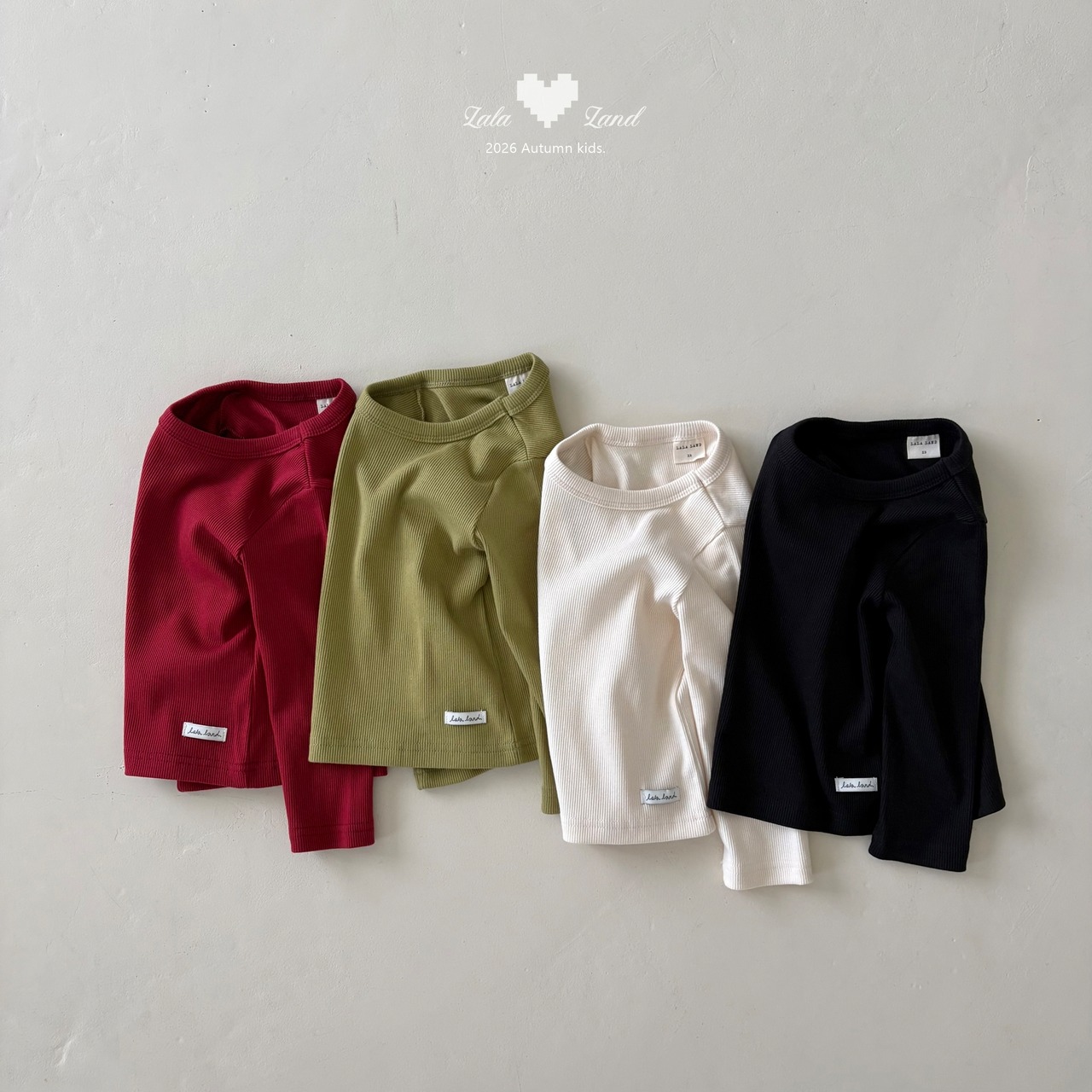 韓国子供服 / LALALAND / 26Autumn / ベラ リブ Tシャツ / 秋服 / キッズ *XS~XL*