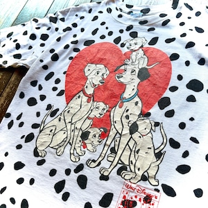 80's  Disney CHARACTER FHASIONS 〝101 DALMATIAN〟All  Over Print T-Shirt - MADE IN U.S.A - / Size  X-LARGE