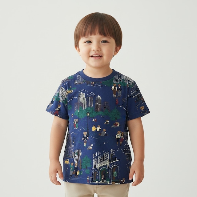 【100/110/120/130/150㎝】キッズ（男の子）ベア  Tシャツ