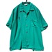 【Nat Nast】Vintage S/S Open Collar Rayon Shirt with Emblem Embroidery【1960s-】Vintage Rayon Shirt