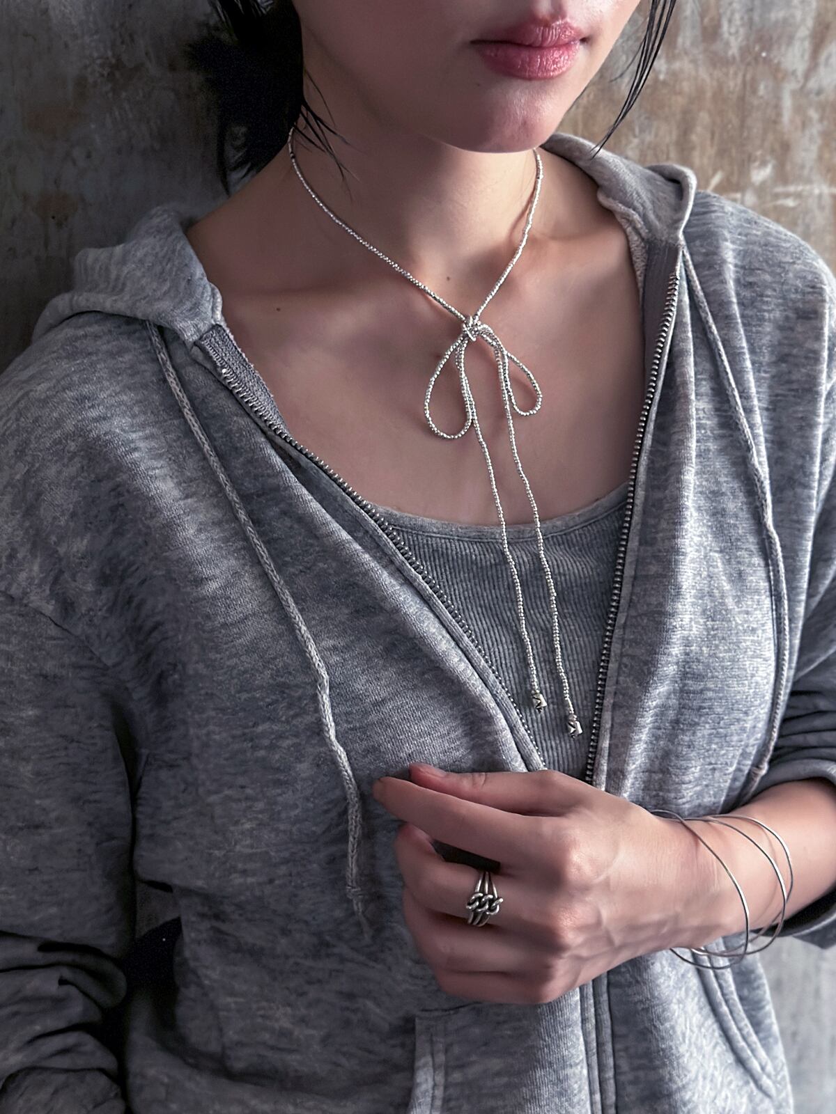 tay original／Karen silver beads code necklace | 333 & tay