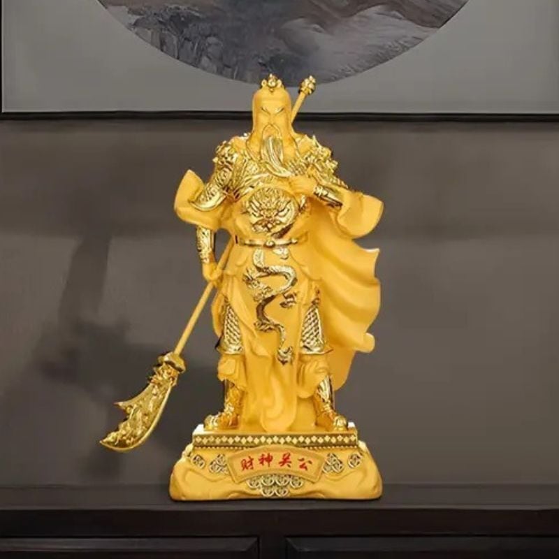 手彫彫刻 高品質高透明 天然本水晶 関羽公 財神/武神軍神/商業神 三國志 置物 関羽 財神冠宇像 財武神 財 財神 三国志 中国 商売 風水 上質