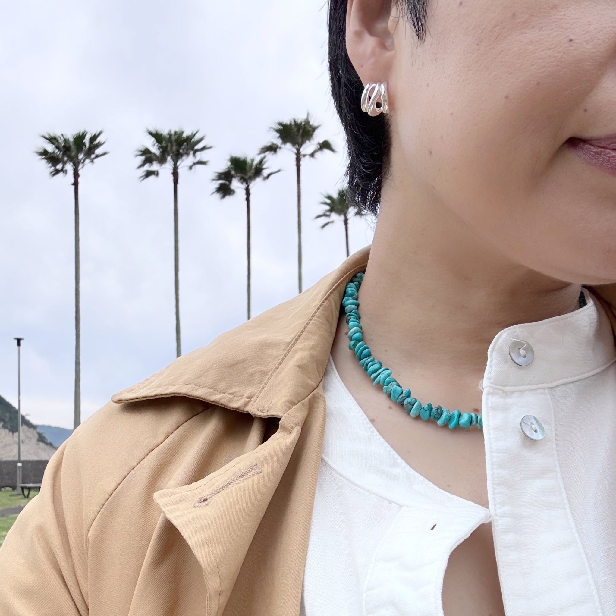 Lagoon Original チベッタン ターコイズ 一連 ネックレス 40/45/50cm