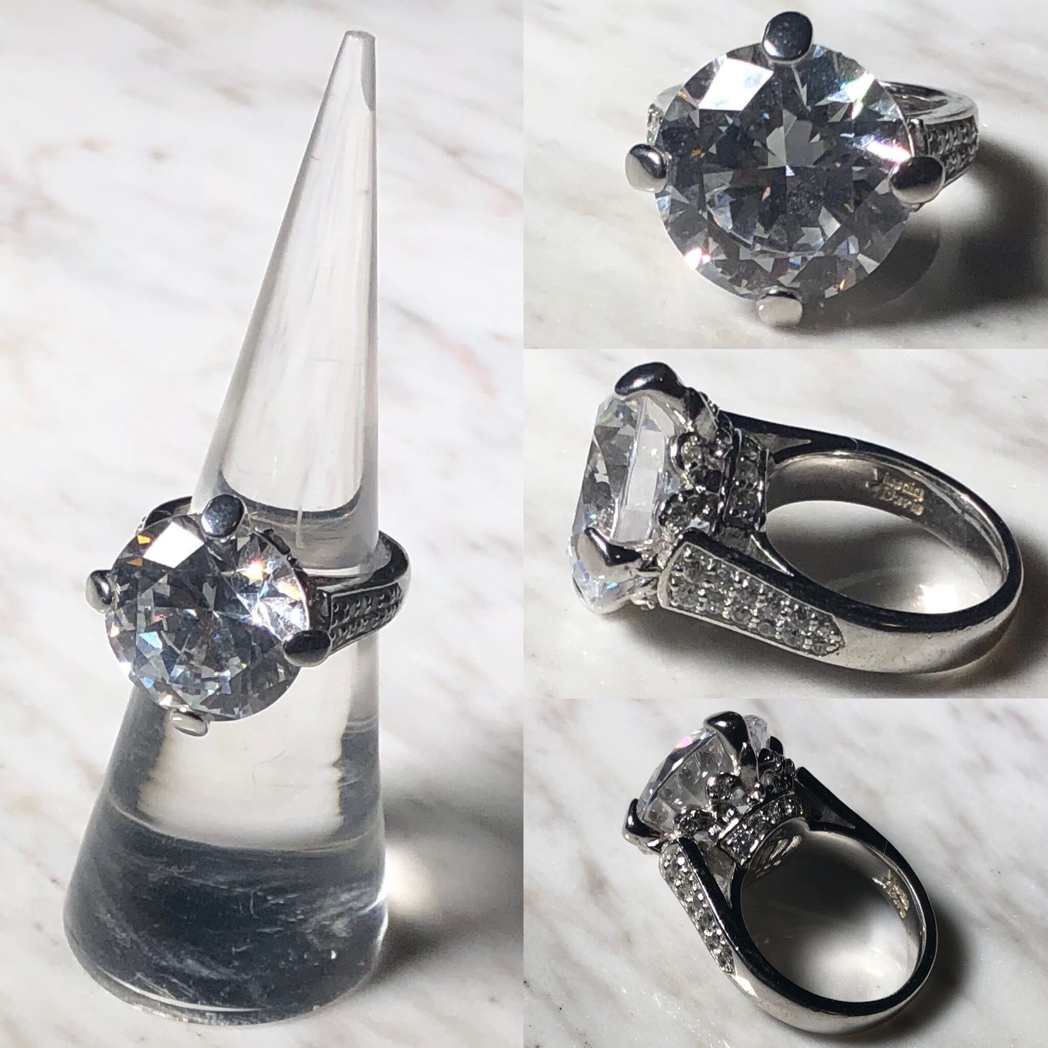 JUSTIN DAVIS silver ring set with big crystal | NOIR ONLINE powered by BASE
