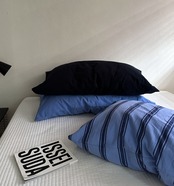 やさしく整う コットンストライプ枕カバーセット（2枚組）