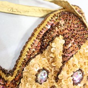 ベリーダンス オリエンタル 衣装 上下セット ブラウン系 トップス スカート チョーカー ベール アーム アーム飾り 茶 金 ラインストーン ビーズ フリンジ 透け感 豪華 装飾 華やか セット ダンス衣装 ステージ イベント ピンク系 ゴールド系