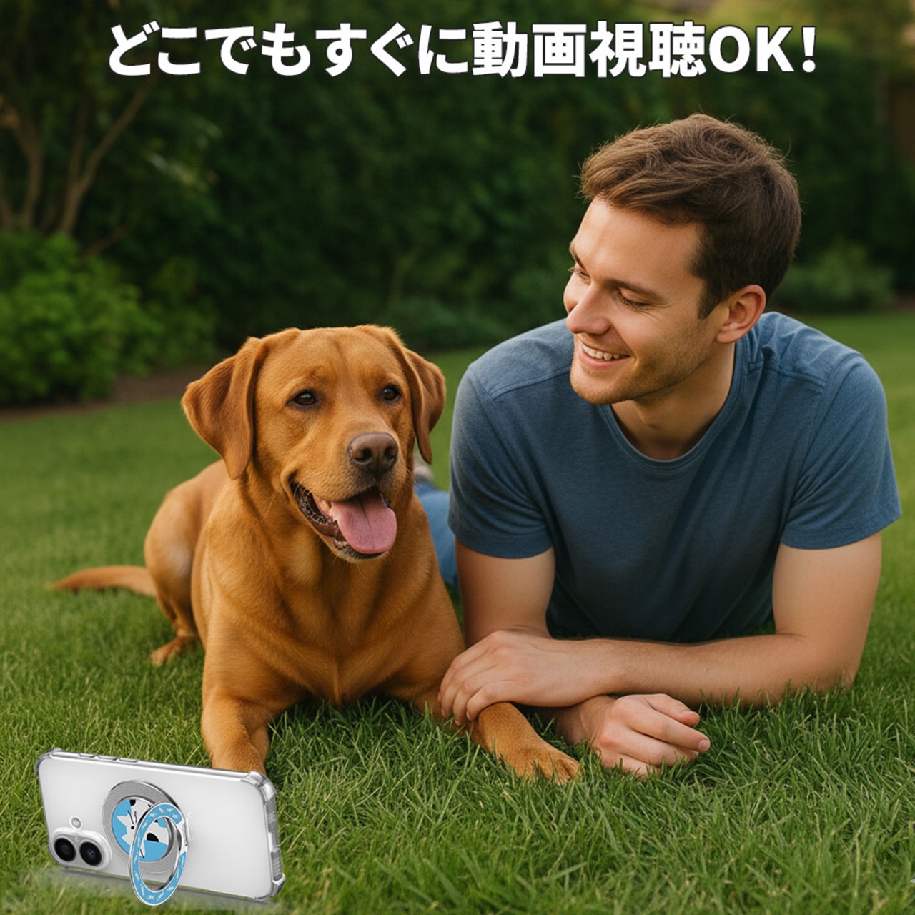 Hy+ MagSafe リング 猫デザイン スマホリング 両面マグネット式 スタンド機能付き iPhone Android 対応 薄型 軽量 メタル素材 magsafe車載ホルダー対応 猫