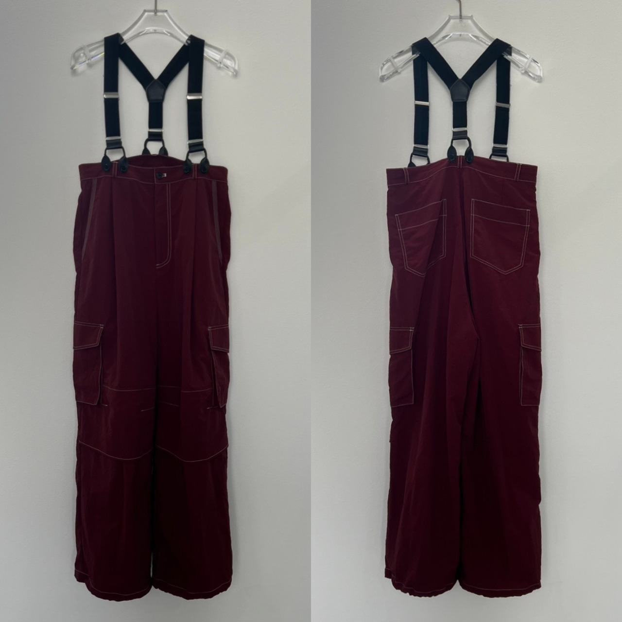 stich suspenders cargo PT/burgundy