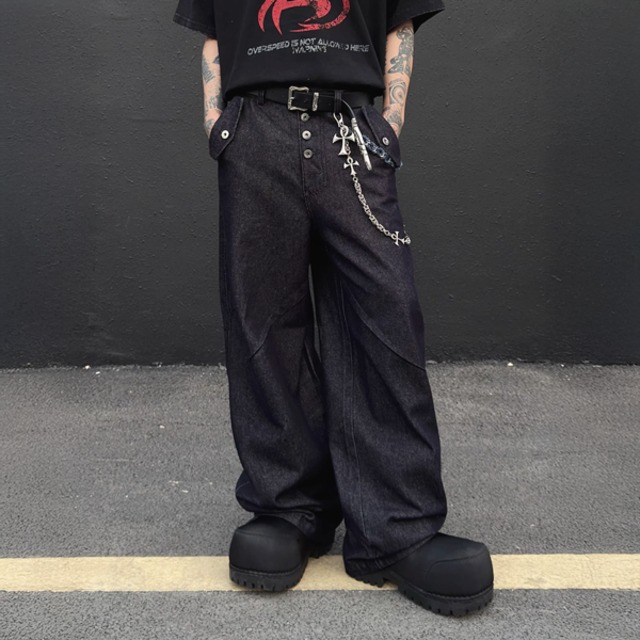 ファイブボタン・ストリートワイドデニム（ruf_02942）