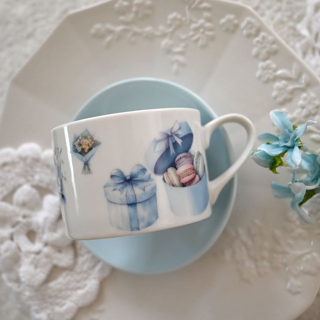 白磁用 水彩Blue Gift ブルーギフト A4サイズ （ポーセリンアート