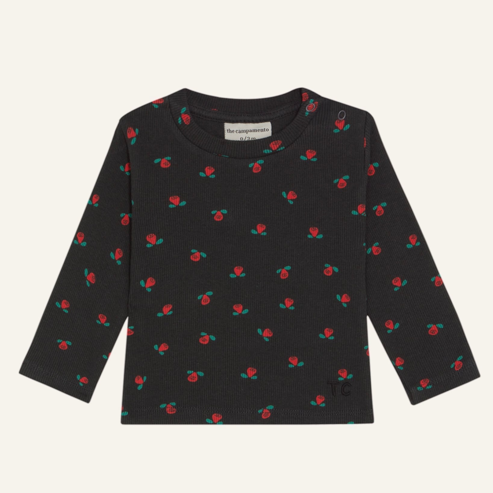 The Campamento Flowers Grey Baby Tshirt【18-24M】Grey