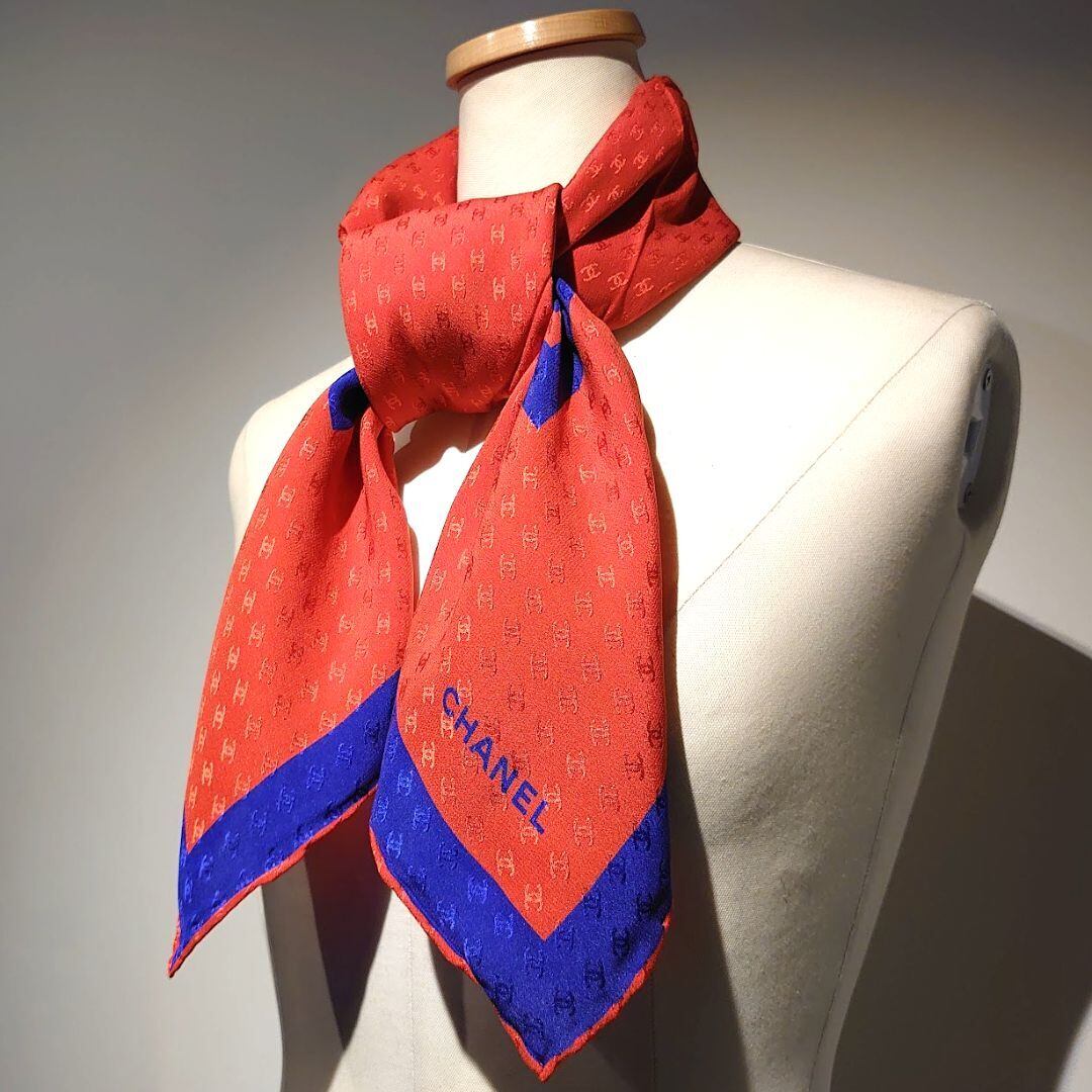 SALE！】ほぼ未使用 CHANEL シャネル スカーフ カメリア ココマーク  