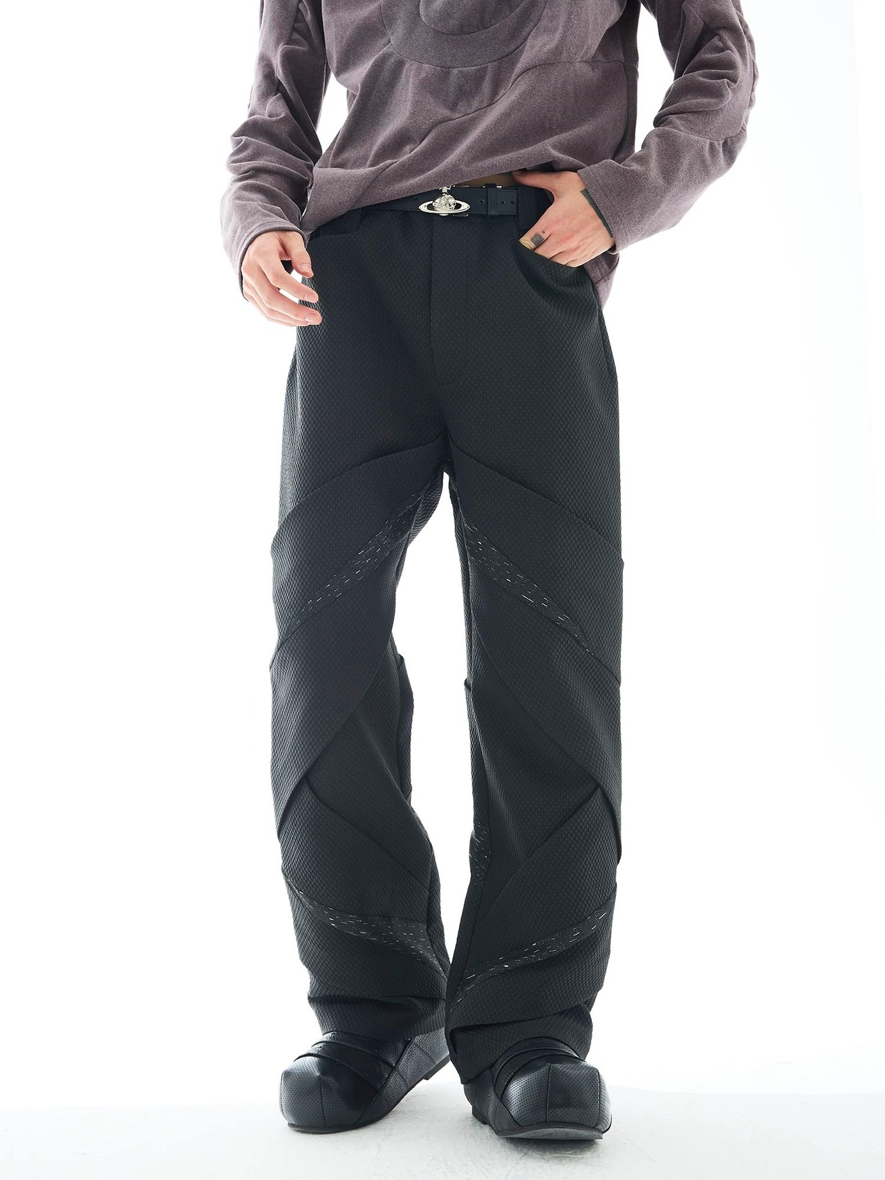 54A0 Turtle Shell Pleated Trousers