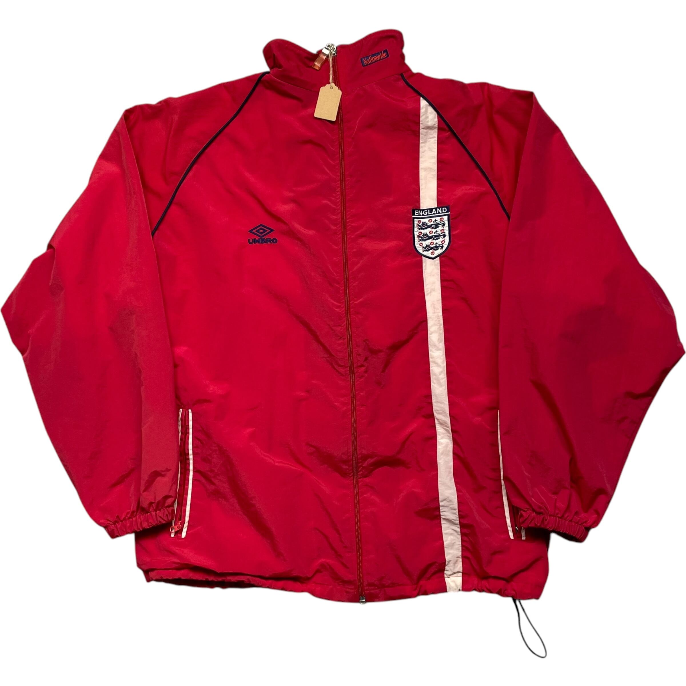 《M》 UMBRO アンブロ ナイロンジャケット サッカー イングランド代表 チームエンブレム レッド 90年代 vintage no.6357