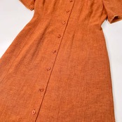 Leilian レリアン フリル 半袖 ロング ワンピース サイズ 9 /レディース/日本製/テラコッタカラー系