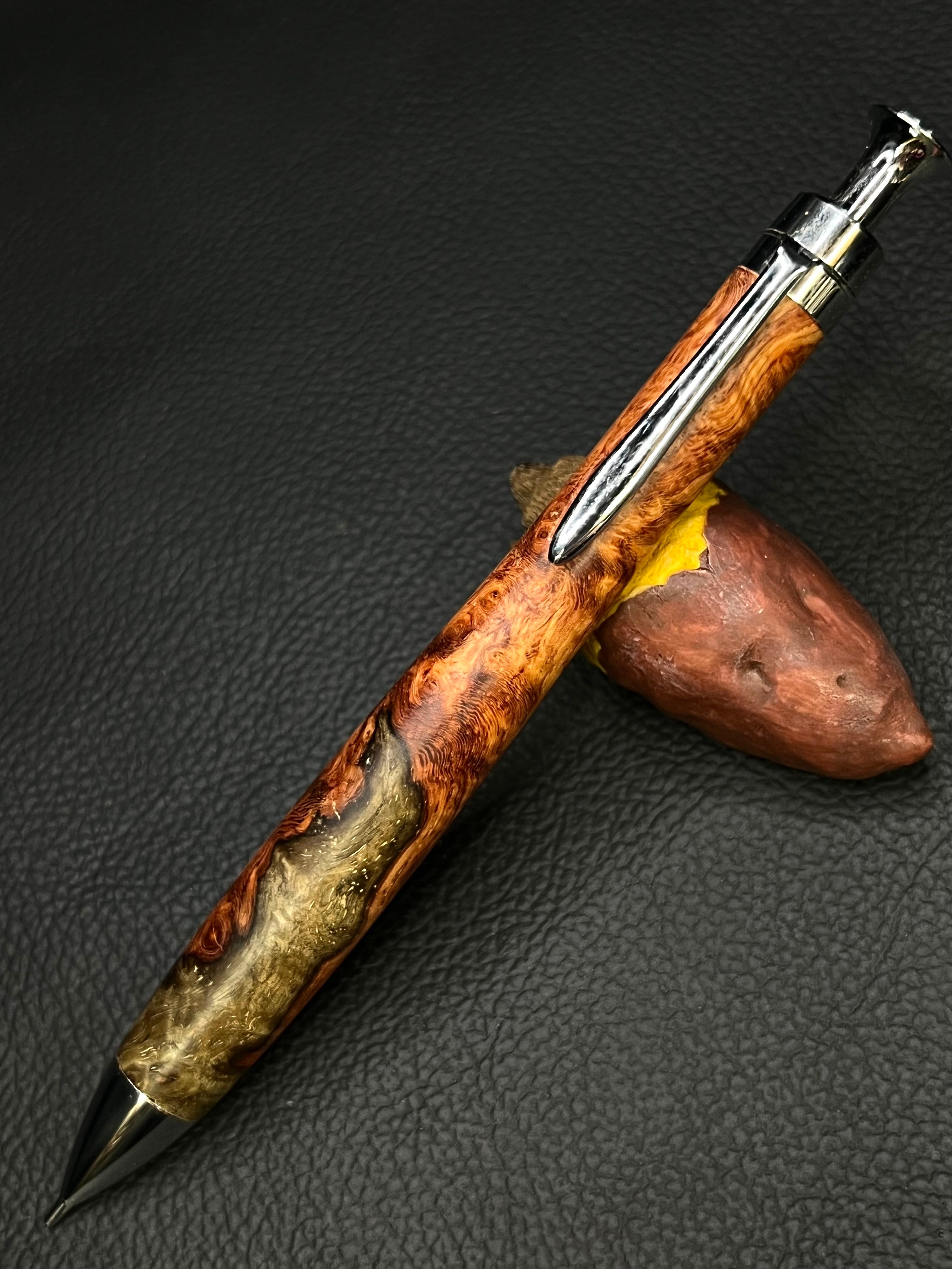 ★箱無し★新品 こぶた工房 極上花梨瘤 赤白青 3本セット シャープペン0.5 ☆箱無し☆新品 こぶた工房 極上花梨瘤 赤白青 3本セット シャープペン