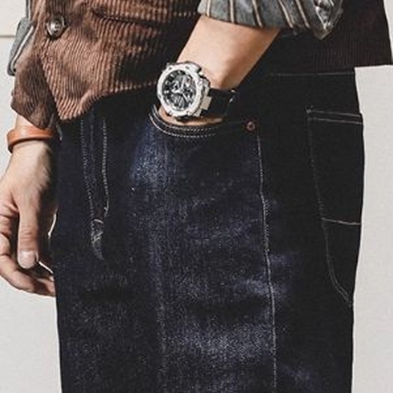 Denim Fabric Tapered Straight Ankle Pants ◇2color H0776