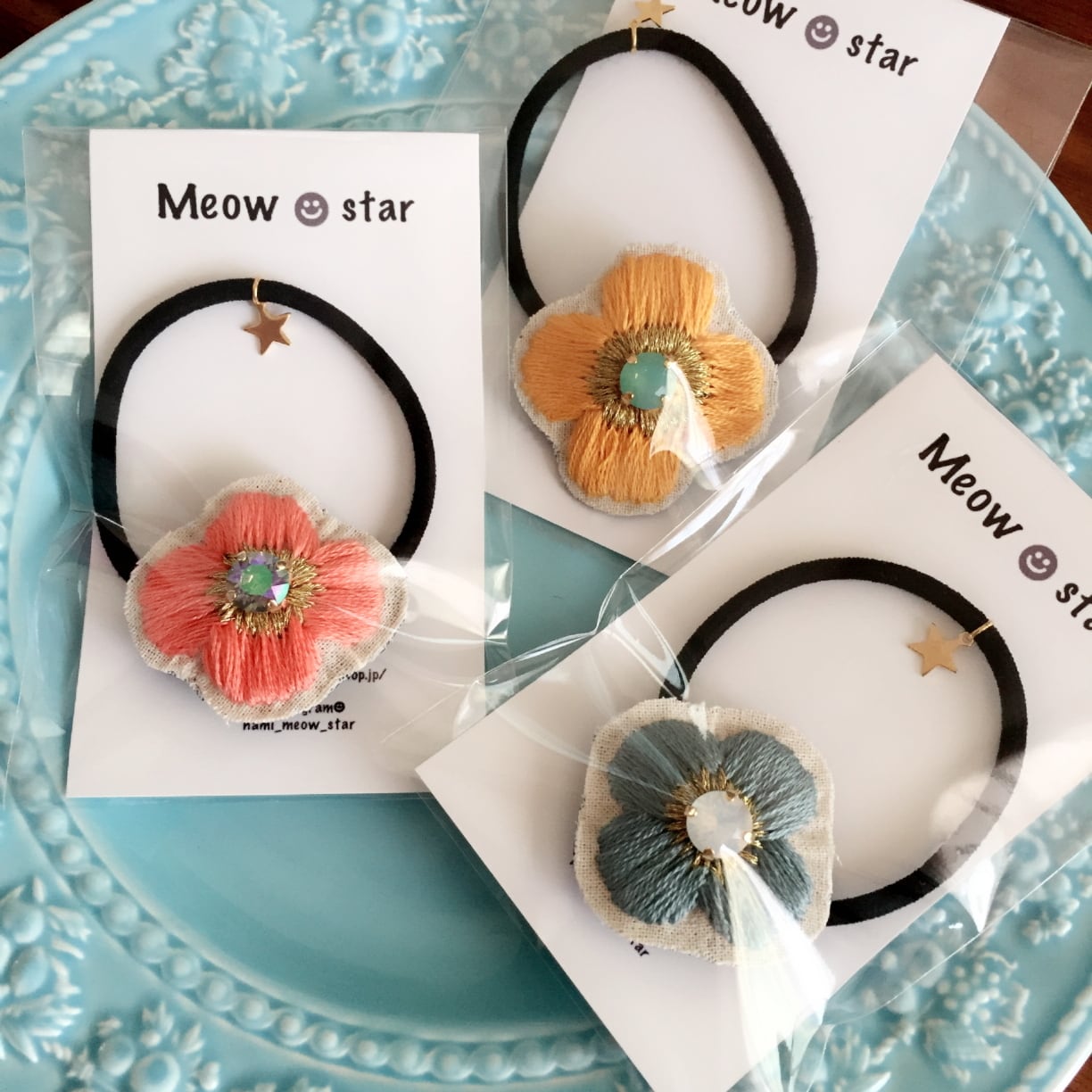 刺繍 ヘアゴム 48e054510d0380972c0714c20c4740