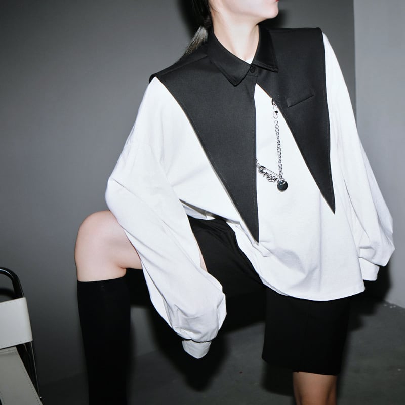 大人ゴシック セットアップ シャツ ランタンスリーブ 長袖 大人きれいめ