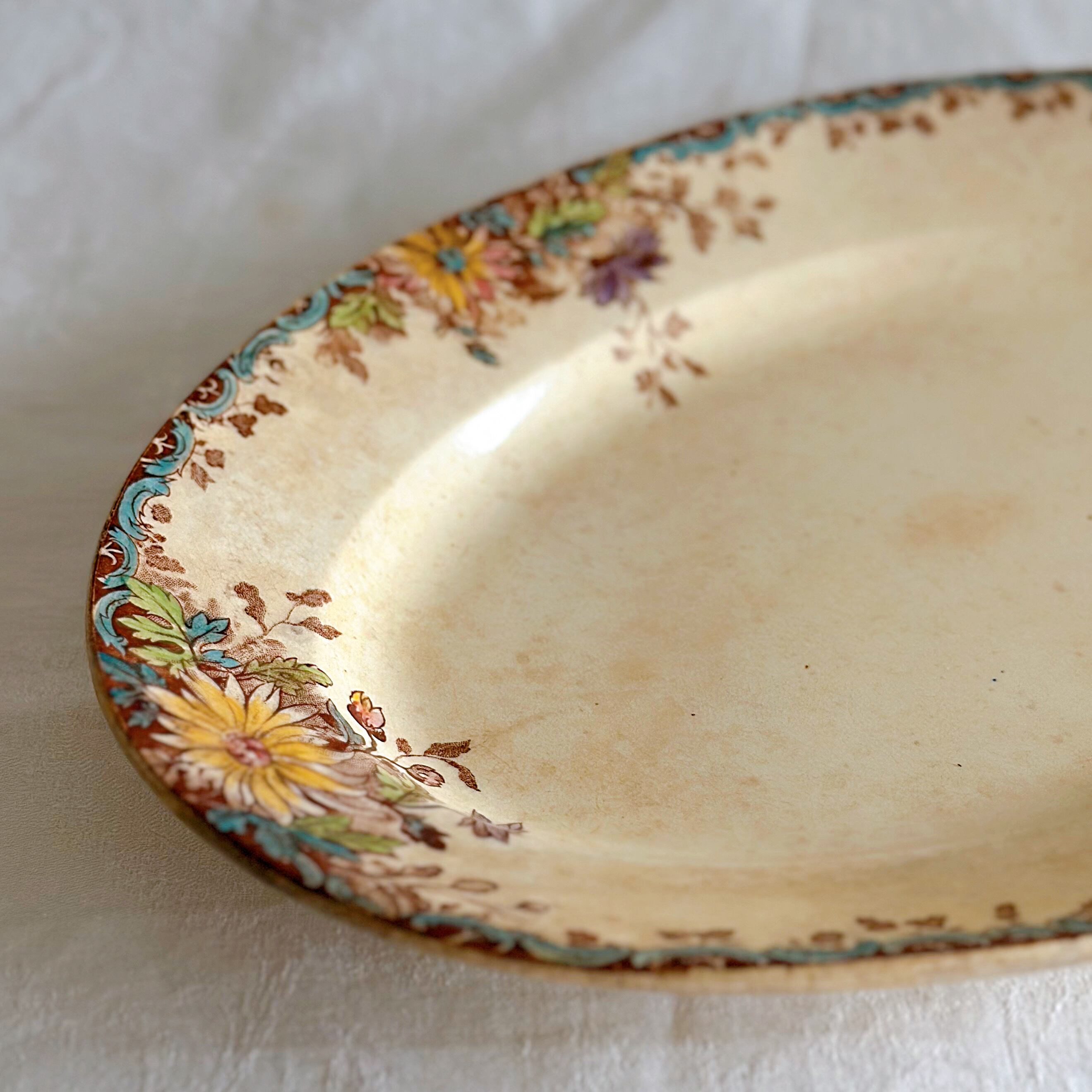 Gien ジアン オーバルプレート Fleurs d'Automne（フランス） | ぽわに