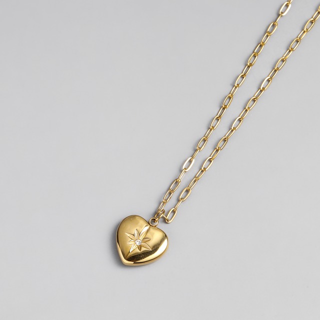 316L heart & sun necklace  #n02　☆