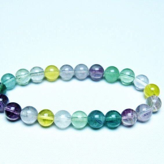 フローライト ブレスレット 8mm 蛍石 螢石 ブレス 一点物 メール便可 [M便 1/10] 111-45748