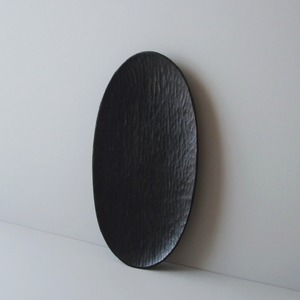 楕円皿　鉄染め　栗材　360 × 180mm