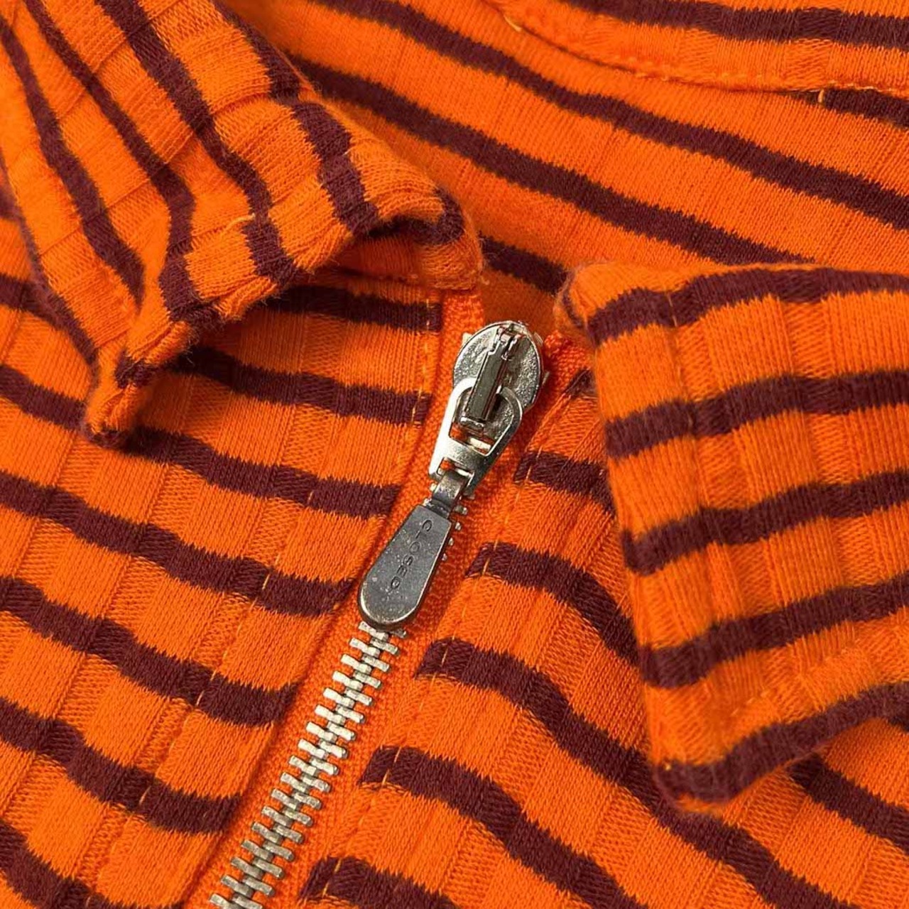 90s ビンテージ CLOSED クローズド ボーダー柄 ハーフZIP 半袖 ポロシャツ L/MARITHE FRANCOIS GIRBAUD マリテフランソワジルボー