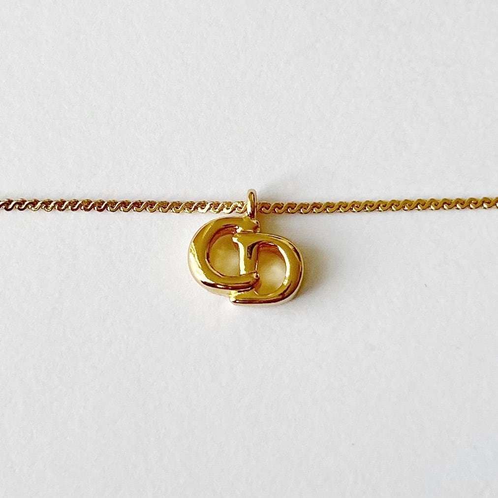 N7170】Christian Dior simple small CD necklace/クリスチャン