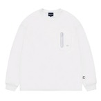 Round Neck Zip Pocket Long Sleeve T-Shirt ◇3color H0632