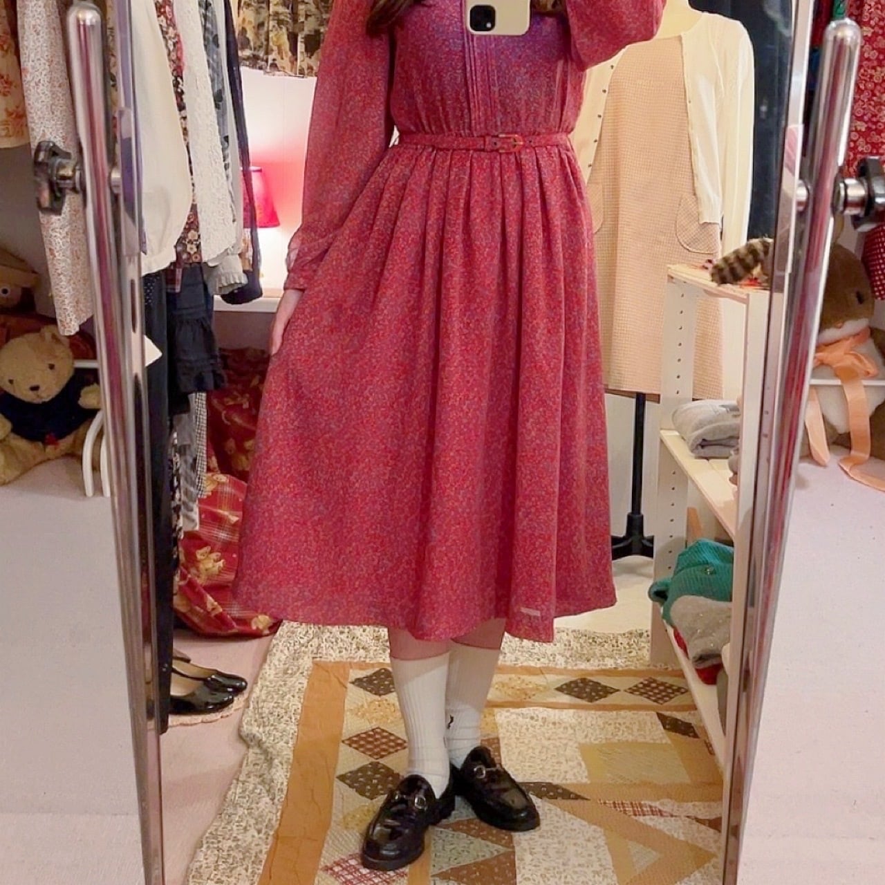 white scallop collar mini flower one-piece