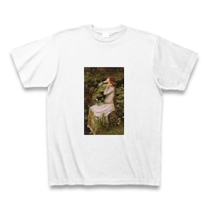 オフィーリア（1894年）（ジョン・ウィリアム・ウォーターハウス）：厳選名画Tシャツコレクション（ホワイト・絵画 S サイズ）・世界の美術作品名画グッズ【安心の送料込・税込】