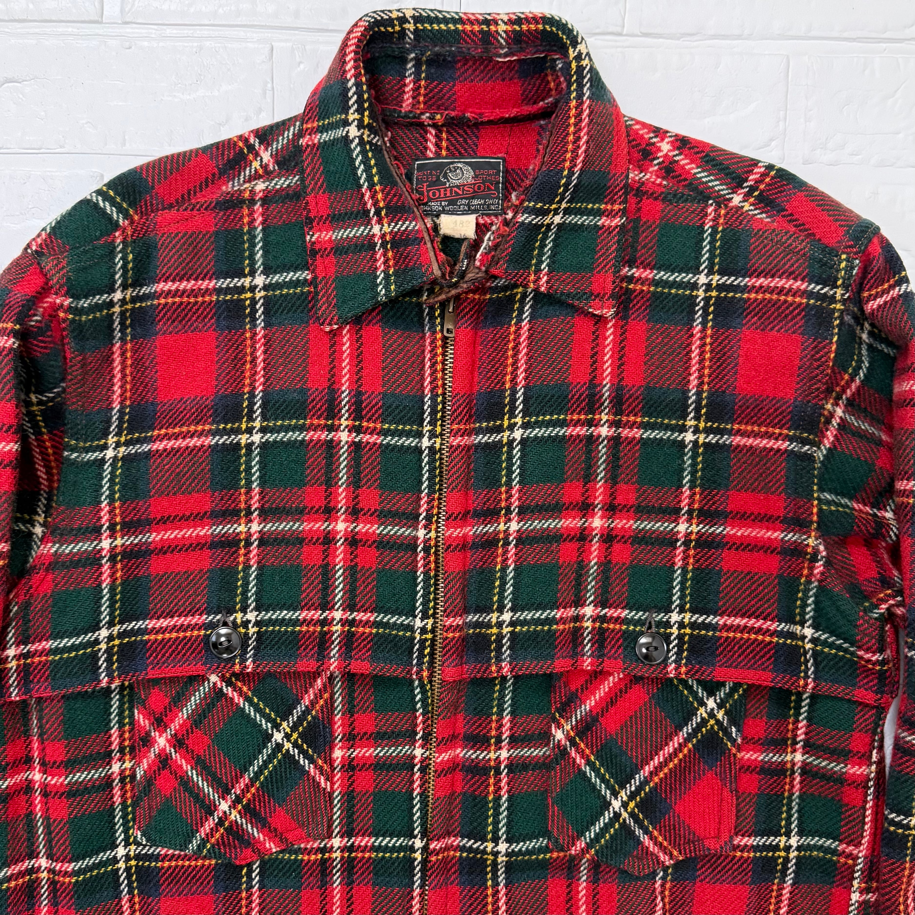 JOHNSON WOOLEN MILLS 60s タータンチェック ウール マッキーノ
