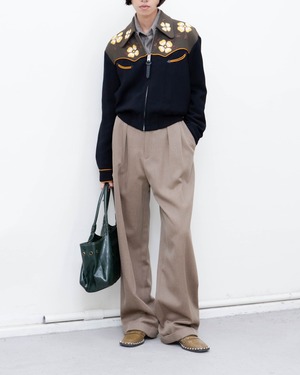 2010s COACH - floral embroidered western gaberdine jacket