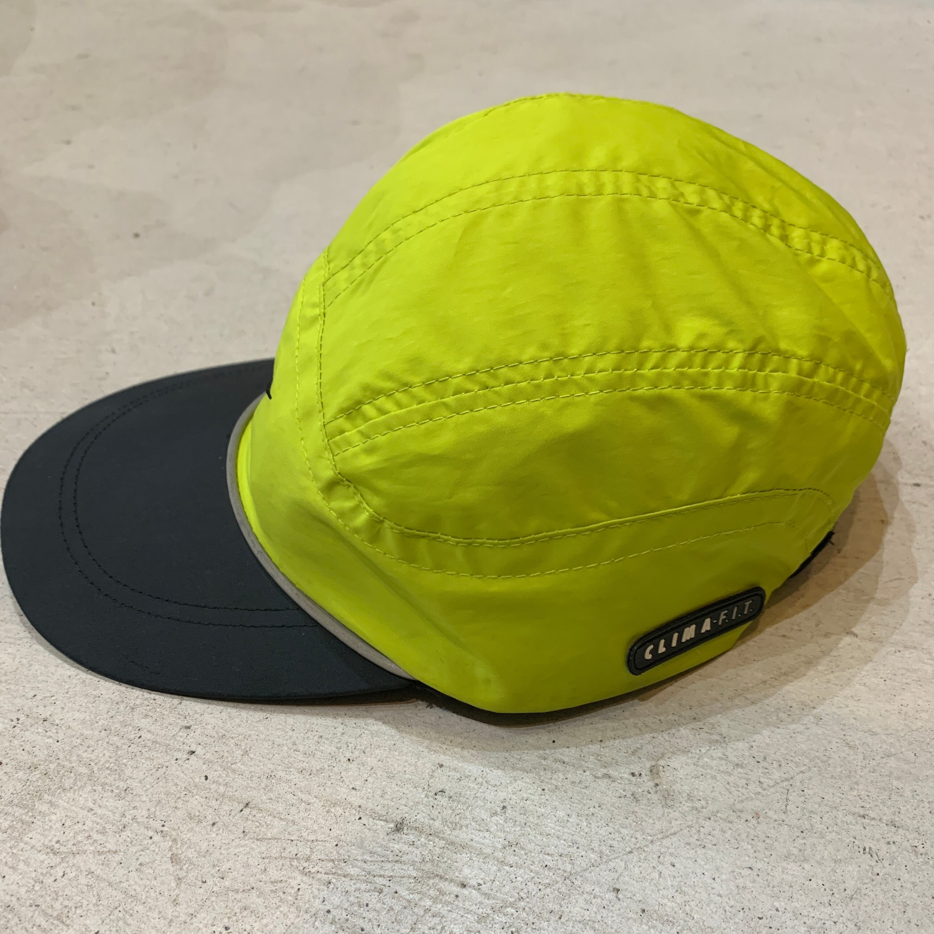 90s NIKE ナイロンジェットキャップ ゲッコーグリーン フリーサイズ 