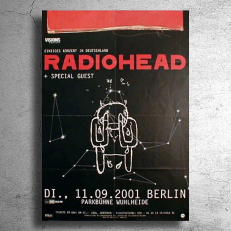 レディオヘッド Radiohead』2001年ドイツでのライブ告知ポスター