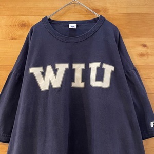 【Russell】カレッジ WIU ウェスタンイリノイ大学  Tシャツ ロゴ プリント XL ビッグサイズ US古着 アメリカ古着
