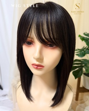 先行発売【しほ】01 自然な分け目 × 扱いやすい定番ミディアム　医療ウィッグ・人毛