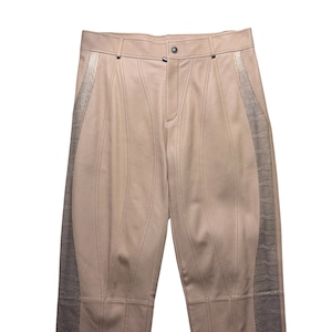BOTTEGA VENETA python side line leather pants