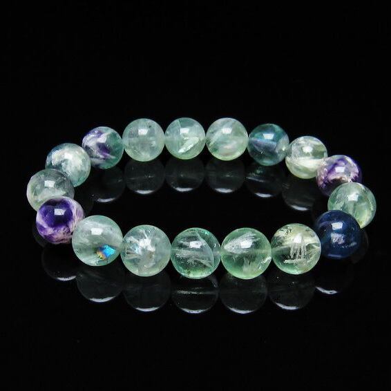 フェザーイン フローライト ブレスレット 12mm 一点物 おまかせ便 111-14325